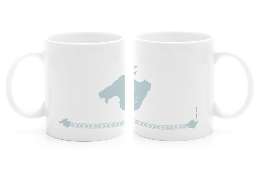 Individuelle Mallorca Tasse Grünblau