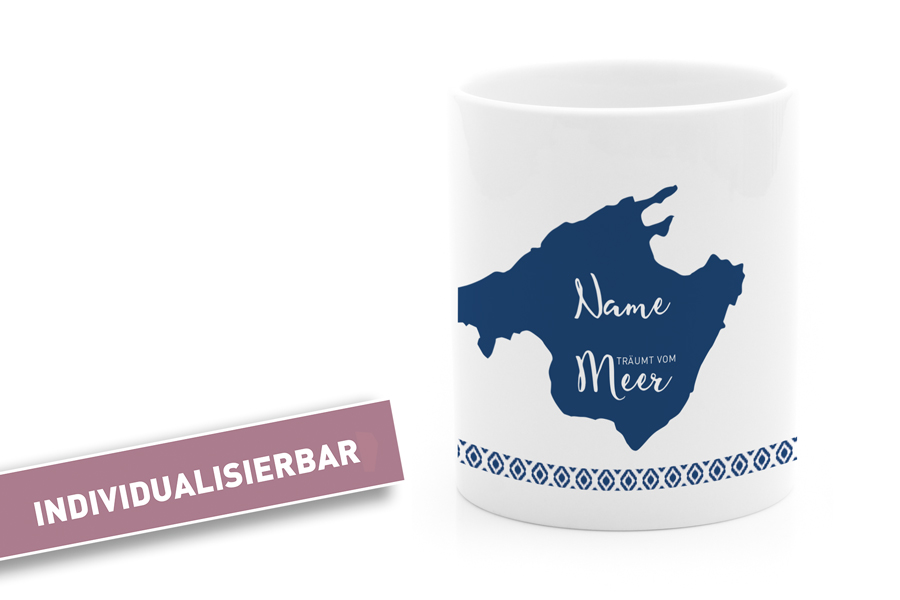 Individuelle Mallorca Tasse Blau