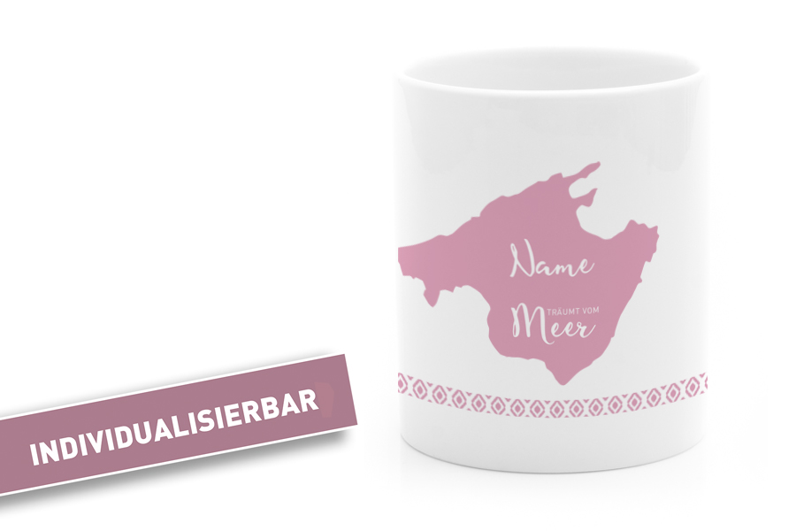 Individuelle Mallorca Tasse Rosa