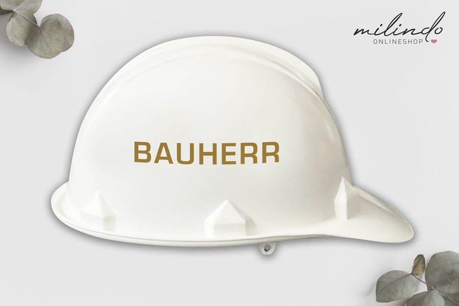 Aufkleber "Bauherr" für Bauhelm / Farbe wählbar