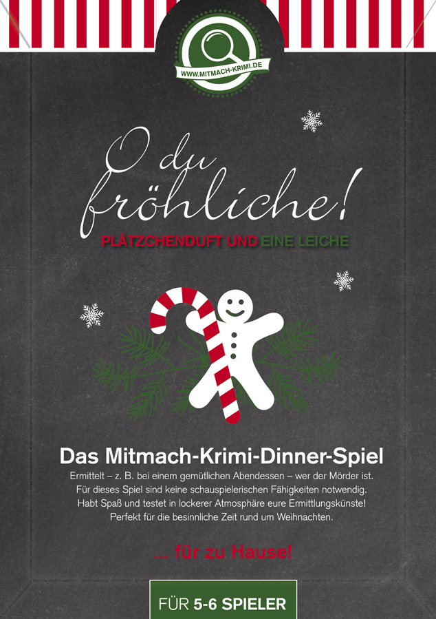 Krimi-Dinner Spiel für zu Hause. O du fröhliche! Plätzchenduft und eine Leiche