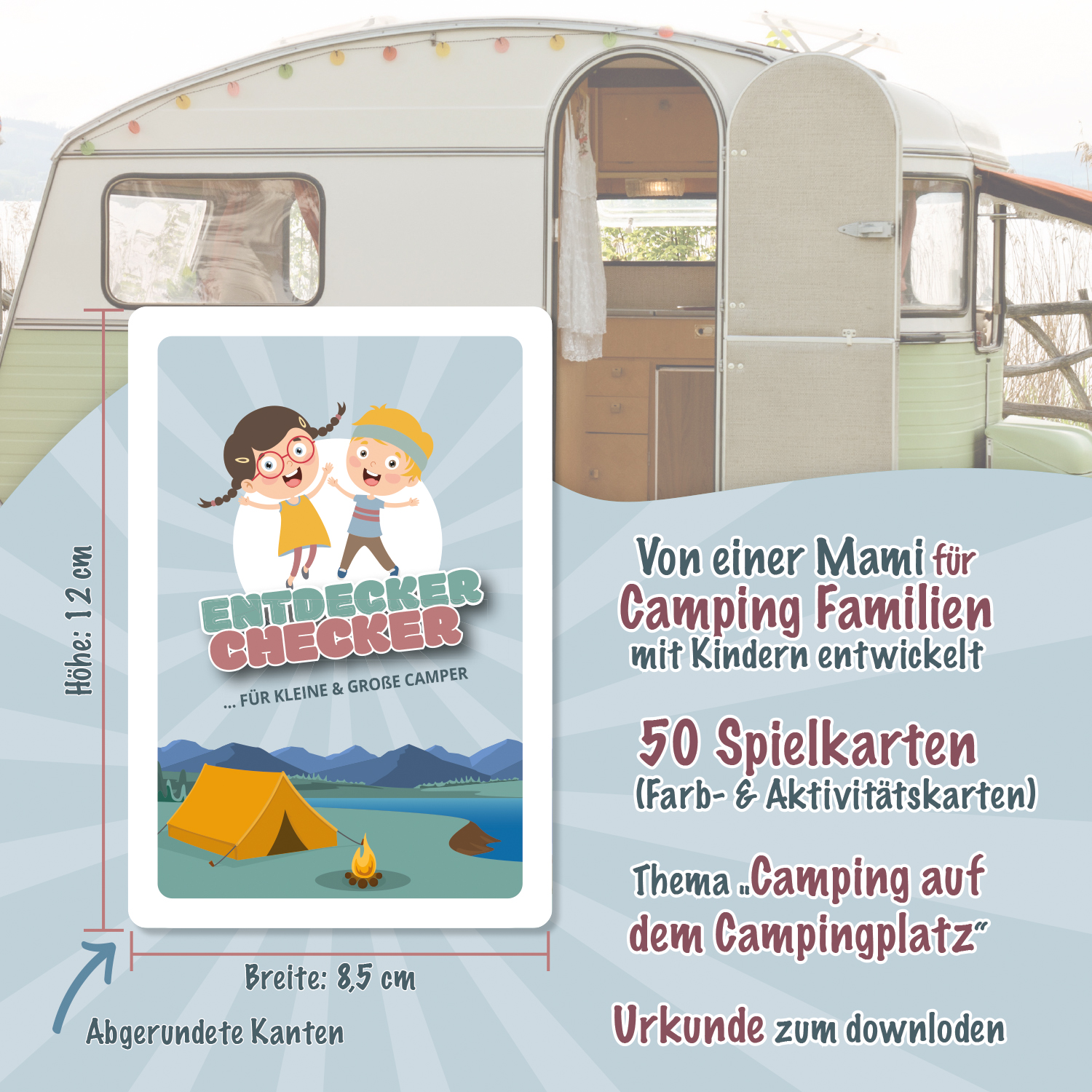 Das ultimative Campingspiel: „Entdecker Checker“ – ein Outdoor Kartenspiel für Kinder ab 5 Jahren - Suchen und Finden in der Natur – Urlaubsspiel